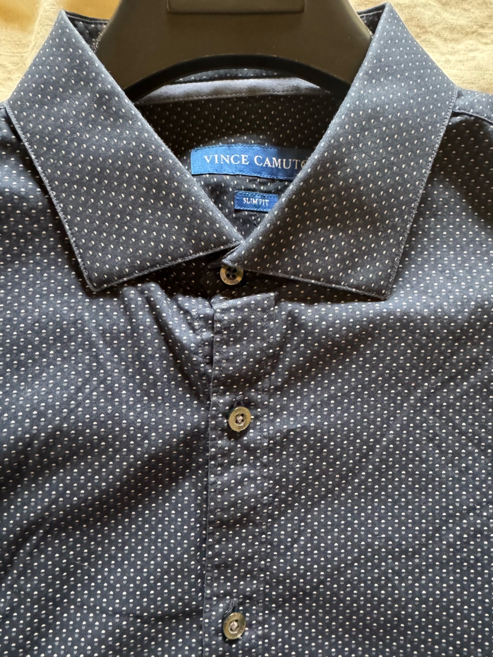 Vince Camuto Slim Fit Charcoal Shirt with Micro Dot Print